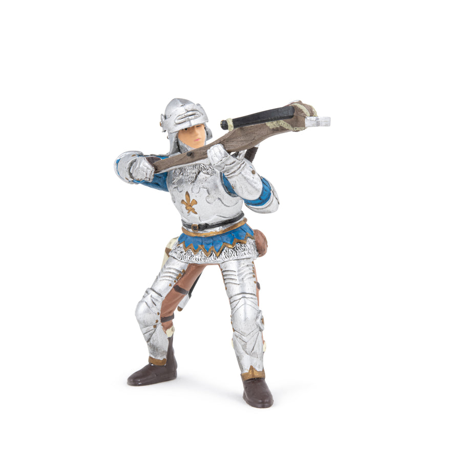 Arbalétrier bleu en armure Papo en PVC, Collection Médiéval, jouet éducatif idéal pour enfants et collectionneurs