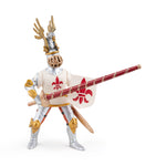 Chevalier blanc fleur de lys Papo en PVC, Collection Médiéval, jouet éducatif idéal pour enfants et collectionneurs