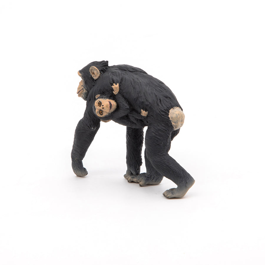 Chimpanzé et son bébé Papo en PVC, Collection Animaux sauvages, jouet éducatif idéal pour enfants et collectionneurs