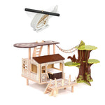 L'hôpital de la brousse Papo en bois, Collection Animaux sauvages, décor pour figurines, idéal pour enfants